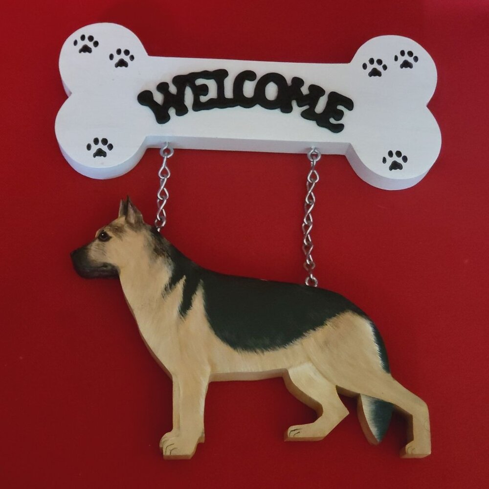 Wendy Country Critters Welcome Dog Sign German Shepherd